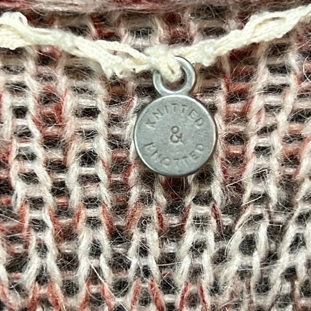 Anthropologie Knitted & Knotted Cody Peplum Cardigan Ombre L Wool Grey Boho Chic